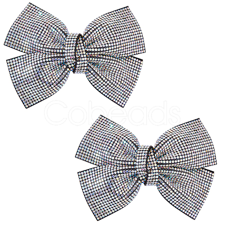 2Pcs Bowknot Rhinestone Hair Barrettes PHAR-HS0001-05-1