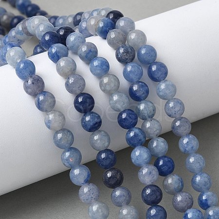 Natural Blue Aventurine(Dyed & Heated) Beads Strands G-U015-6MM-01-1