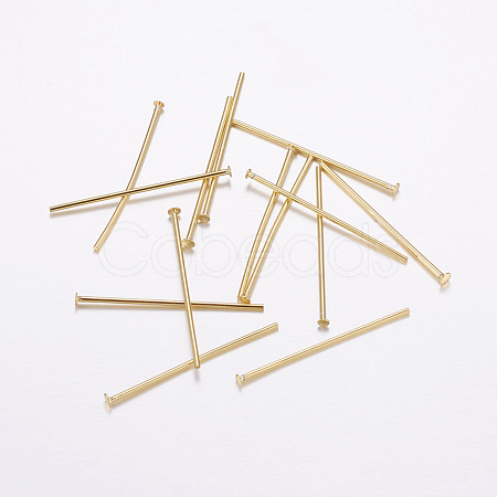 Brass Flat Head Pins KK-E725-02G-1
