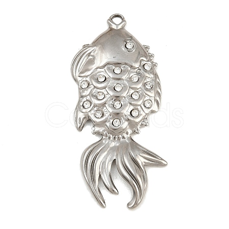 304 Stainless Steel with Crystal Rhinestone Big Pendants SA-CBABA5E-11P-1