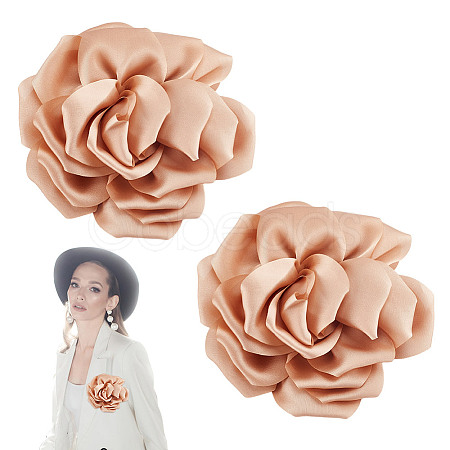 2Pcs Polyester Flower Iron Pins JEWB-GO0001-18C-1