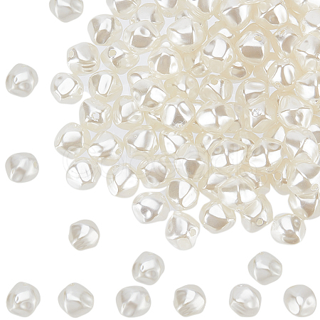 200Pcs ABS Plastic Imitation Pearl Bead KY-SC0002-03-1