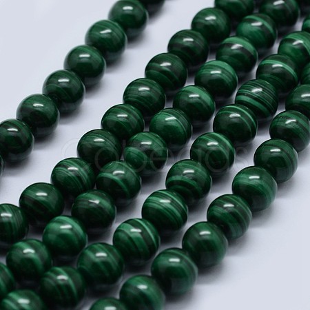 Natural Malachite Beads Strands G-F571-27AA2-8mm-1