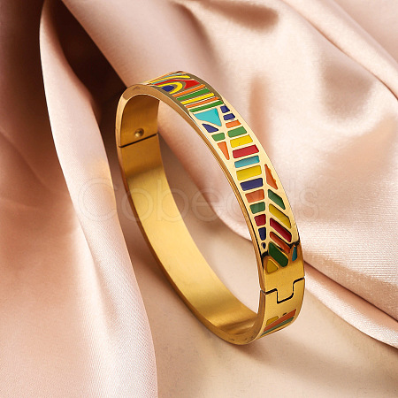 304 Stainless Steel Enamel Bangles FS-WG30162-13-1