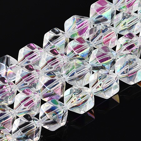 Electroplate Glass Beads Strands EGLA-T021-21C-1