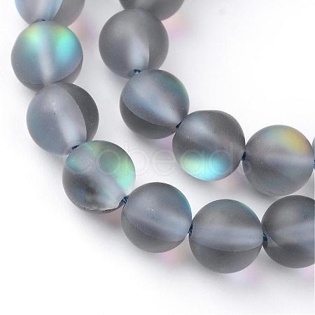 Synthetic Moonstone Beads Strands G-R375-6mm-A03-1