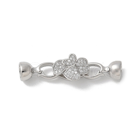 Brass Micro Pave Cubic Zirconia Fold Over Clasps KK-U052-13P-1
