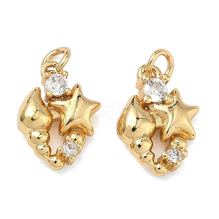 Brass Micro Pave Cubic Zirconia Pendants KK-A291-29G-1