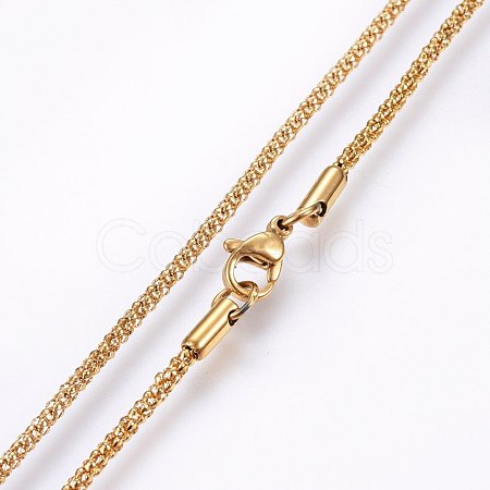 304 Stainless Steel Popcorn Chain Necklaces MAK-L015-23A-1