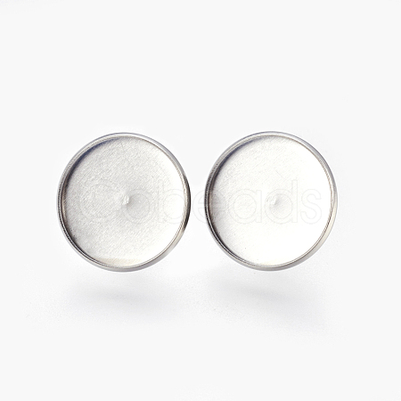 Tarnish Resistant Eco-Friendly 316 Surgical Stainless Steel Stud Earring Settings STAS-F181-01P-16mm-1
