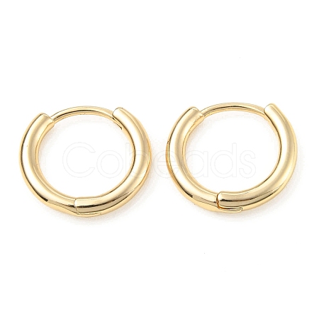 Brass Huggie Hoop Earrings KK-C024-16B-KCG-1