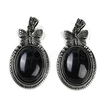 Natural Obsidian Pendants G-I370-09AS-08-1