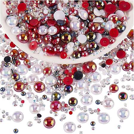 60g Resin patch multi size mixed pearl patch DIY jewelry accessories(2 bags) JX586G-1