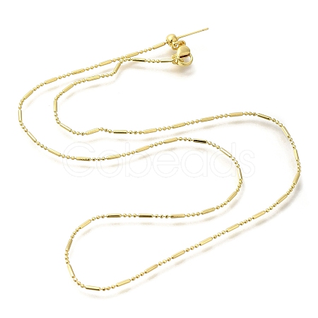 Rack Plating Brass Column & Ball Link Chain Necklaces LS-MAK-L042-06G-1