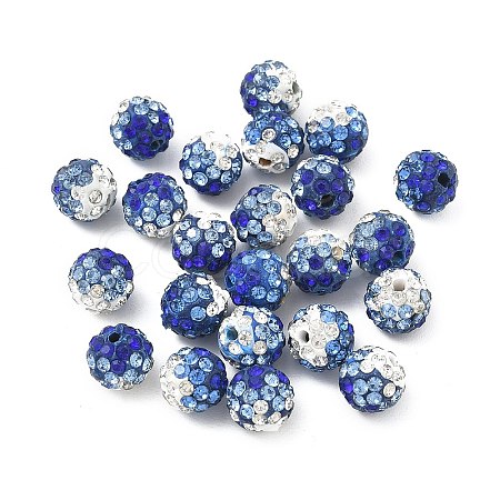 Handmade Polymer Clay Rhinestone Beads RB-CBAFAF8-01F-1