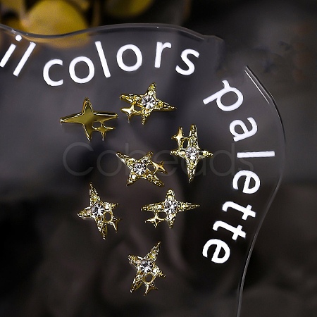 Star Alloy Rhinestone Cabochons MRMJ-WH0075-114-02-1