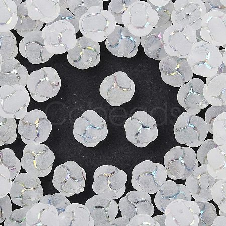 Frosted Transparent Acrylic Beads OACR-P029-16B-01-1