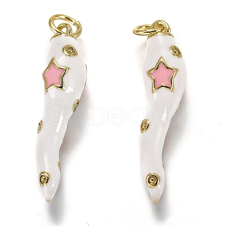 Brass Enamel Pendants X-KK-B026-15G-C-1