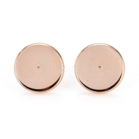 304 Stainless Steel Stud Earring Settings STAS-H436-20F-RG-1