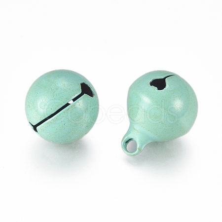 Baking Paint Iron Bell Pendants IFIN-WH0052-03G-1