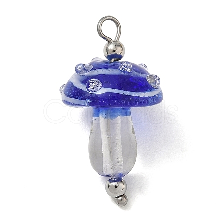304 Stainless Steel with Handmade Bumpy Lampwork Pendants LA-CBA4231-01C-P-1