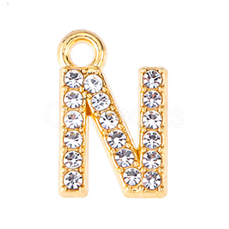 Golden Tone Alloy Rhinestone Pendants PW-WGCC773-14-1