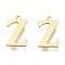 PVD Vacuum Plating  304 Stainless Steel Charms, Laser Cut, Alphabet, Golden, Letter.Z, 12.5x7.5x0.8mm, Hole: 1mm