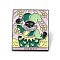 The Fool Word Enamel Pin, Cat Tarot Alloy Badge for Backpack Clothes, Electrophoresis Black, Player Pattern, 30.5x25.5x1.5mm, Pin: 1mm