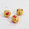 Brass Enamel Beads, Golden, Round, Cloud, 12mm