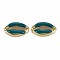 Alloy Enamel Beads, Cowrie Shell Shape, Light Gold, Teal, 16.5x10x4.5mm, Hole: 1.2mm