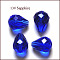 Imitation Austrian Crystal Beads, Grade AAA, K9 Glass, Faceted, Drop, Blue, 6x8mm, Hole: 0.7~0.9mm