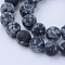 Natural Snowflake Obsidian Beads Strands, Frosted, Round, 6~6.5mm, Hole: 1mm, about 59pcs/strand, 14.5 inch