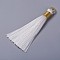 Polyester Tassel Pendants, White, 80~83x7~8mm, Hole: 5~7mm