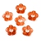 Gradient Color Transparent Acrylic Beads, Center Drilled, Flower, Dark Orange, 14x14.5x4mm, Hole: 1.6mm