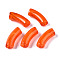 Acrylic Beads, Imitation Gemstone, Curved Tube, Orange Red, 34.5x13x11mm, Hole: 3.5mm