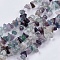 Natural Fluorite Stone Bead Strands, Chip, 4~10x4~6x2~4mm, Hole: 1mm, about 210pcs/strand, 35.4 inch