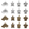 SUNNYCLUE 80Pcs 8 Style Tibetan Style Alloy Pendants, Tortoise Charm, Antique Bronze & Antique Silver, 18.5~25x11.5~16x2~4.5mm, Hole: 1.5~2.7mm, 10pcs/style