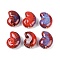 Handmade Porcelain Beads, Conch, Tomato, 21.5x16.5x9.5mm, Hole: 2mm