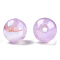 ABS Plastic Imitation Pearl Beads, AB Color Plated, Round, Plum, 12mm, Hole: 1.8mm