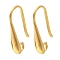 Rack Plating Brass Earring Hooks, Cadmium Free & Lead Free, Long-Lasting Plated, Real 18K Gold Plated, 18x4mm, Hole: 1.6mm, Pin: 0.6mm