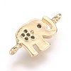 Brass Micro Pave Cubic Zirconia Links X-ZIRC-E124-15G-2