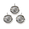 Natural Labradorite Locket Pendants G-G982-01P-20-1