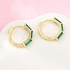 Brass Micro Pave Cubic Zirconia Hoop Earrings KK-CBA8324-12G-02-3