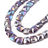 Electroplate Opaque Solid Color Glass Beads Strands EGLA-N002-43-08-3