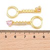 Brass Micro Pave Cubic Zirconia Hoop Dangle Earrings KK-CBA8324-07G-01-5