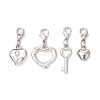 Valentine's Day Heart & Key CCB Plastic Pendants Decorations HJEW-JM01445-1