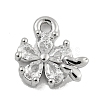 Brass Micro Pave Clear Cubic Zirconia Pendants KK-U015-10P-1