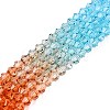Gradient Color Baking Paint Glass Bead Strands DGLA-A039-T6mm-A016-4