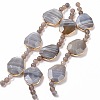 Natural Grey Agate Beads Strands with Round Beads G-G990-A01-1