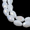 Opaque Solid Color Electroplate Glass Beads Strands LS-EGLA-N013-J8mm-B03-3